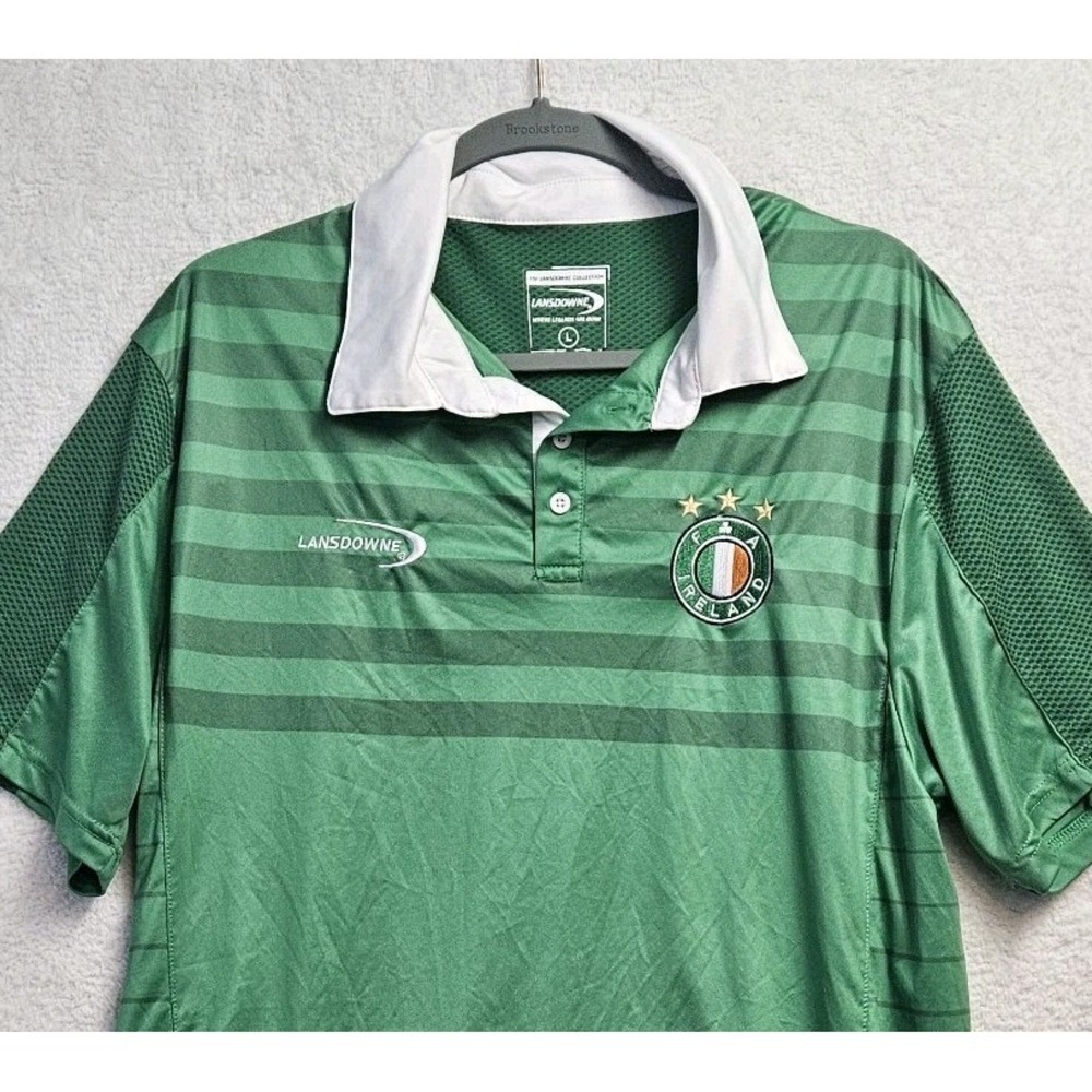 Ireland Rugby Jersey Lansdowne Polo Shirt Small Green White Outdoors Embroidered